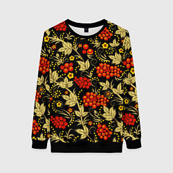 Свитшот женский Русский узор с позолотой, цвет: 3D-черный