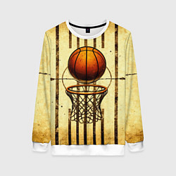 Свитшот женский Кольцо с баскетбольным мячом, цвет: 3D-белый