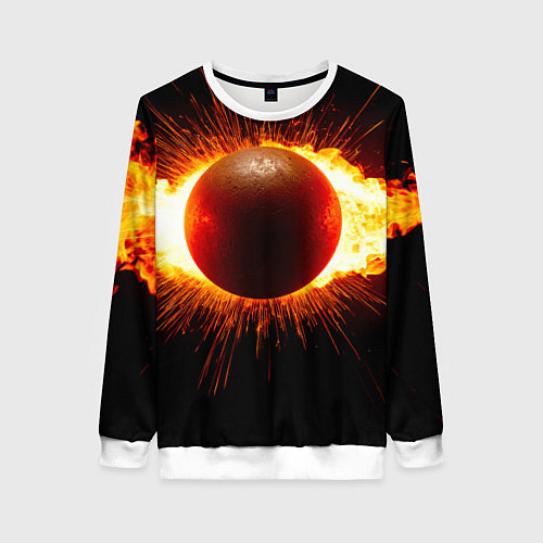Женский свитшот Ядро для талкания в огне / 3D-Белый – фото 1