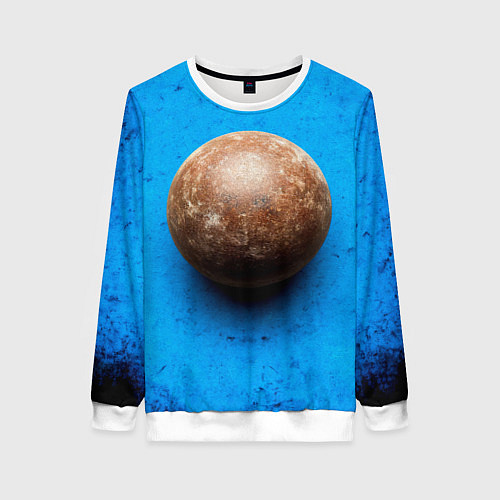 Женский свитшот Ядро для талкания на синем / 3D-Белый – фото 1