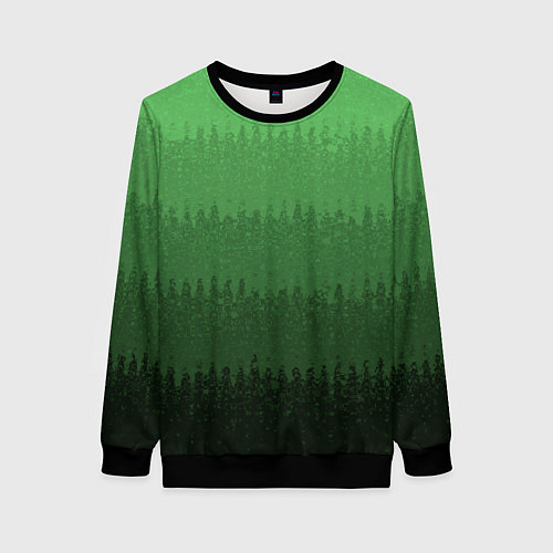 Женский свитшот Зеленый градиент текстурные полосы / 3D-Черный – фото 1