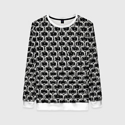 Свитшот женский Кольчуга крупная - паттерн, цвет: 3D-белый