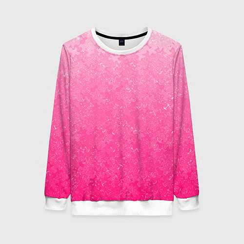 Женский свитшот Розовый градиент с узором / 3D-Белый – фото 1