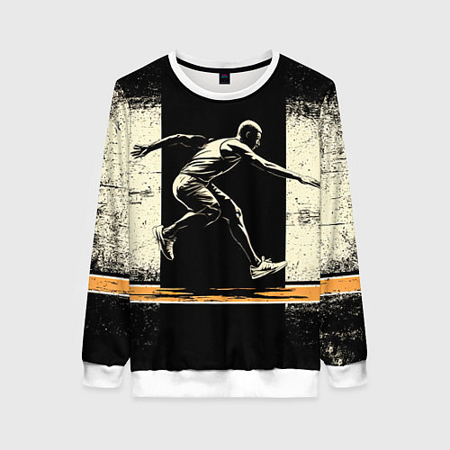 Женский свитшот Прыгун в длину / 3D-Белый – фото 1