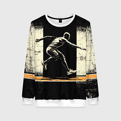 Свитшот женский Прыгун в длину, цвет: 3D-белый