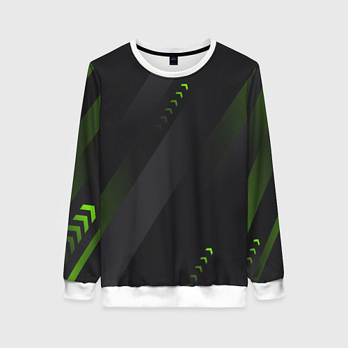 Женский свитшот Color black green / 3D-Белый – фото 1