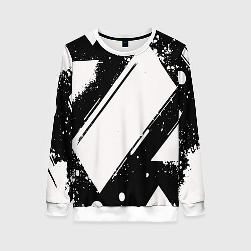 Женский свитшот Color black white / 3D-Белый – фото 1