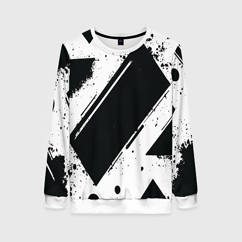 Женский свитшот Color black white / 3D-Белый – фото 1
