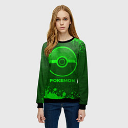 Свитшот женский Pokemon - green gradient, цвет: 3D-черный — фото 2