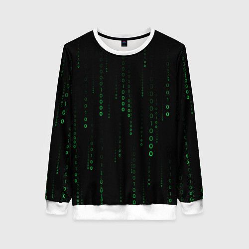 Женский свитшот Color black green / 3D-Белый – фото 1