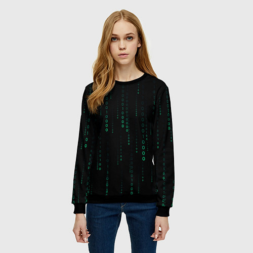 Женский свитшот Color black turquoise / 3D-Черный – фото 3