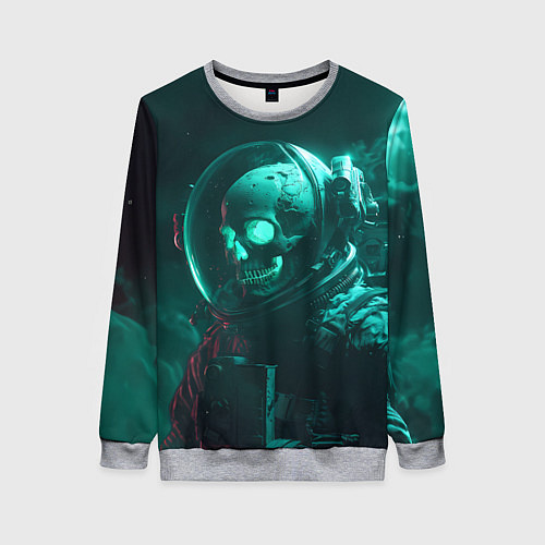 Женский свитшот Скелет в космосе / 3D-Меланж – фото 1