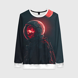 Женский свитшот Череп космонавта в красном свете