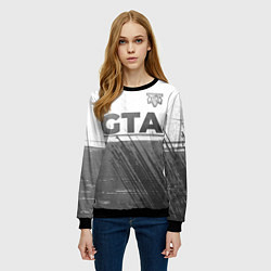 Свитшот женский GTA - white gradient посередине, цвет: 3D-черный — фото 2
