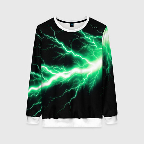Женский свитшот Lightning green / 3D-Белый – фото 1