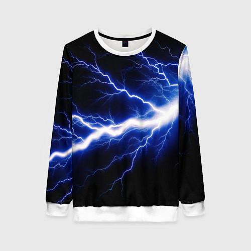 Женский свитшот Lightning blue / 3D-Белый – фото 1