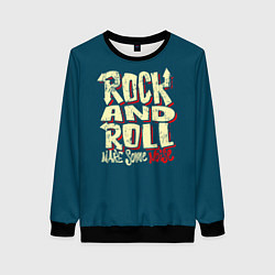 Свитшот женский Рок н ролл шум, цвет: 3D-черный