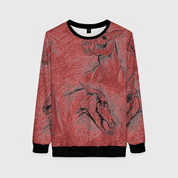 Женский свитшот Черепа лошадей - эскиз