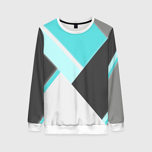 Женский свитшот Color black blue / 3D-Белый – фото 1