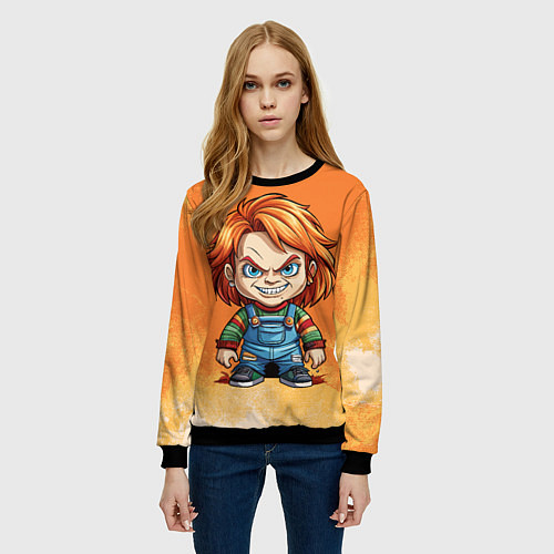 Женский свитшот Чакки / 3D-Черный – фото 3