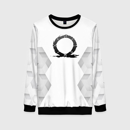 Женский свитшот God of War white poly / 3D-Черный – фото 1