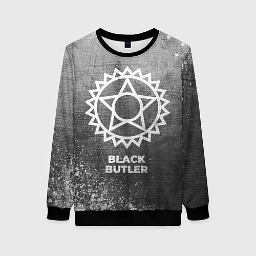 Женский свитшот Black Butler - grey gradient / 3D-Черный – фото 1