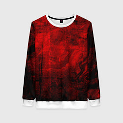 Свитшот женский Абстракция - red trash darkness, цвет: 3D-белый
