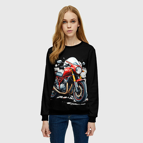 Женский свитшот Red Moto / 3D-Черный – фото 3