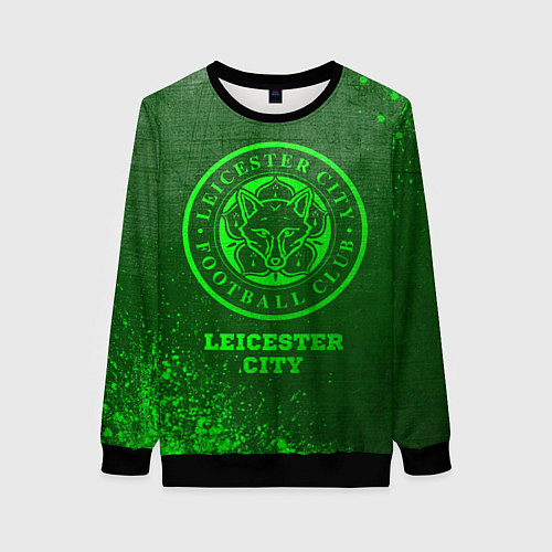 Женский свитшот Leicester City - green gradient / 3D-Черный – фото 1