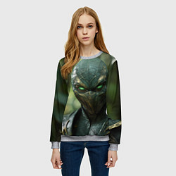 Свитшот женский Reptile green Mortal kombat, цвет: 3D-меланж — фото 2