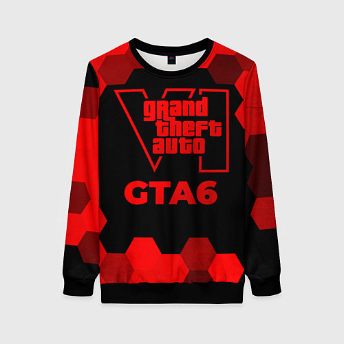 Женский свитшот GTA6 - red gradient / 3D-Черный – фото 1