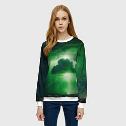 Свитшот женский Зелёный гром, цвет: 3D-белый — фото 2