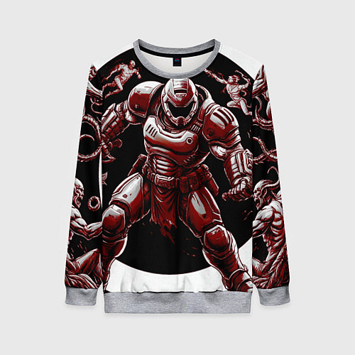 Женский свитшот Doom red guardian / 3D-Меланж – фото 1