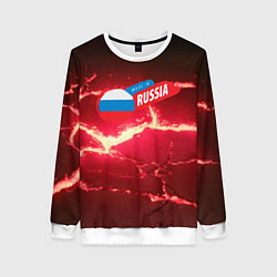 Свитшот женский Russia красные плиты, цвет: 3D-белый