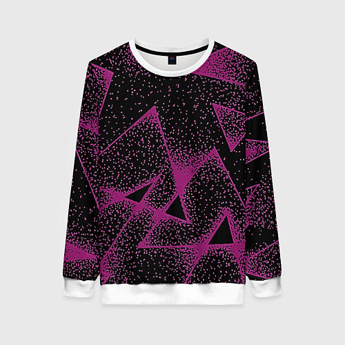 Женский свитшот The triangle is pink / 3D-Белый – фото 1