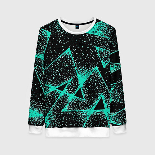 Женский свитшот The triangle is light blue / 3D-Белый – фото 1
