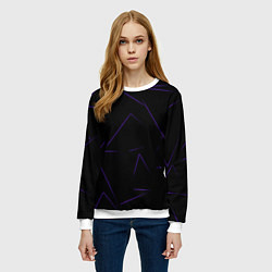 Свитшот женский Color purple line, цвет: 3D-белый — фото 2