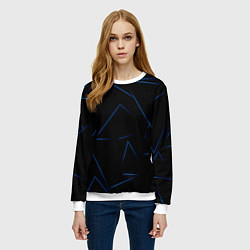 Свитшот женский Color blue line, цвет: 3D-белый — фото 2