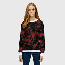 Свитшот женский Triangles with dots, цвет: 3D-белый — фото 2