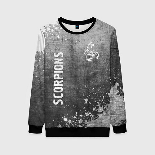 Женский свитшот Scorpions - grey gradient вертикально / 3D-Черный – фото 1