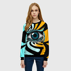Свитшот женский Глаз - психоделика, цвет: 3D-черный — фото 2