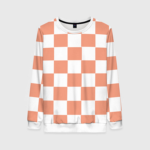 Женский свитшот Квадраты оранжевые / 3D-Белый – фото 1