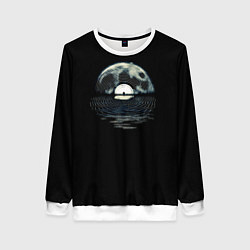 Свитшот женский Лунная виниловая пластинка, цвет: 3D-белый