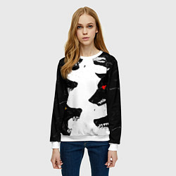 Свитшот женский Волки со светящимися глазами, цвет: 3D-белый — фото 2