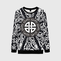 Свитшот женский Узел защиты воинов и кельтские узоры, цвет: 3D-черный