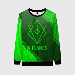 Свитшот женский In Flames - green gradient, цвет: 3D-черный