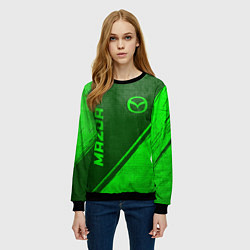 Свитшот женский Mazda - green gradient вертикально, цвет: 3D-черный — фото 2