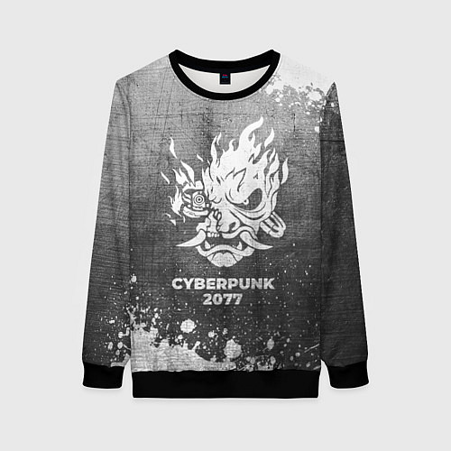 Женский свитшот Cyberpunk 2077 - grey gradient / 3D-Черный – фото 1