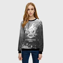 Свитшот женский Cyberpunk 2077 - grey gradient, цвет: 3D-черный — фото 2