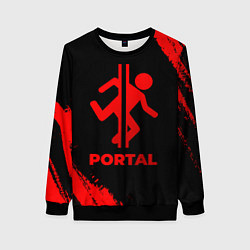 Свитшот женский Portal - red gradient, цвет: 3D-черный